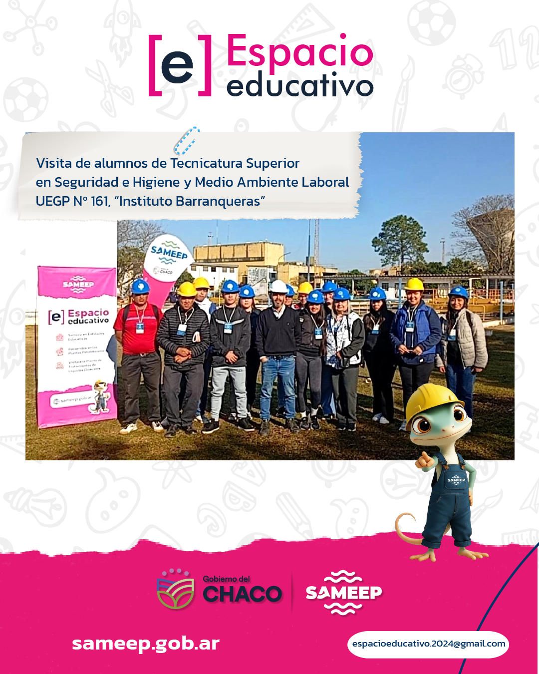 Visita a Las Plantas Potabilizadoras de estudiantes de Primer año de Tecnicatura Superior en Seguridad e Higiene y Medio Ambiente Laboral, del Instituto Barranqueras, UEGP Nº 161.
