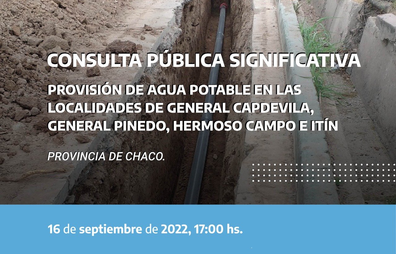 Consulta P blica Significativa para la provisi n de agua potable